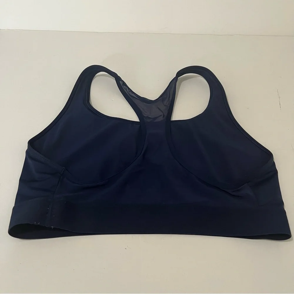 Victoria Sport VS Logo Navy Blue Sports Bra Mesh Racerback Womens Size L